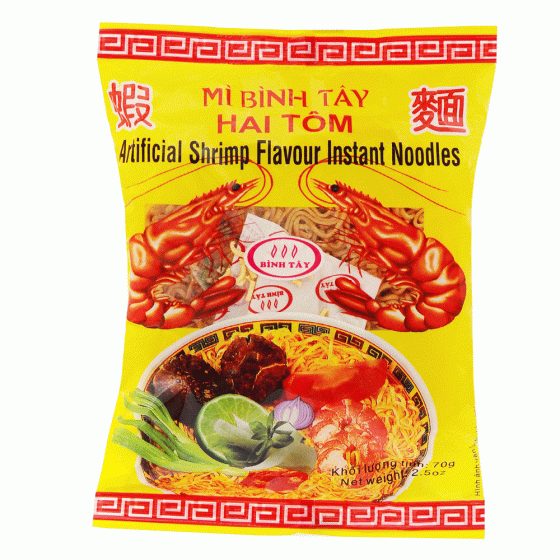 Mi Binh Tay Hai Tom Artificial Shrimp Flavour Instant Noodles
