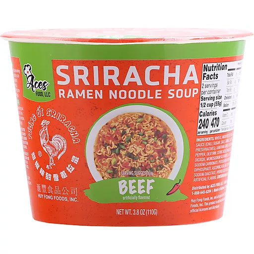 Sriracha Ramen Noodle Soup Beef