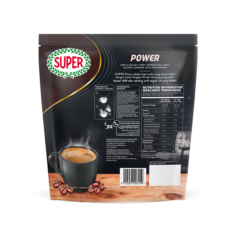 Super Power Coffee with Tongkat Ali Ginseng and Misai Kucing